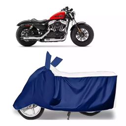 Auto Pearl Bike Cover for Harley Davidson Forty Eight (White & Blue)-image-91