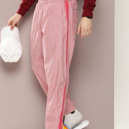 Kook N Keech Men Striped Pure Cotton Relaxed Trousers-image-102