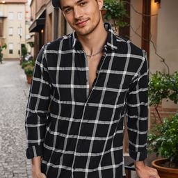 Bene Kleed Windowpane Checked Casual Shirt-picture-39