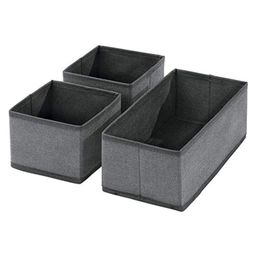 House of Quirk Storage Box Set of 3 Closet Dresser Drawer Organizer Cube Basket Bins Containers Divider with Drawers for Underwear, Bras, Socks, Ties, Scarves, (Pack of 1 Black)-image-6