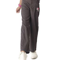 Under Fourteen Only Placement Floral Embroidered Trousers - Grey-image-34