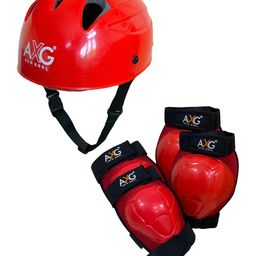 AXG New Goal 3 In 1 Premium Latest Design Adjustable Multipurpose Cycling / Skating Kit (Red)-image-101