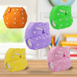 Sparkle Joy Washable & Reusable Cloth Diaper Pocket Without Inserts Pack of 5 - Multicolor-14