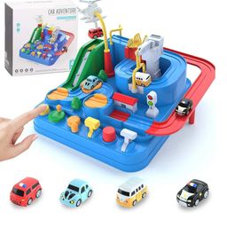 OPINA Car Adventure Manual Race Track Interactive Game with 4 Cars - Multicolor-22