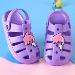 Cute Walk by Babyhug Clogs with Backstrap Closure & Dolphin Applique - Purple-picture-23