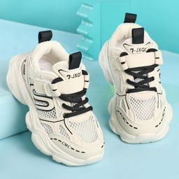 KIDLINGSS S Alphabet Patch Detailed Shoes With Velcro Closure - Black & White-picture-6