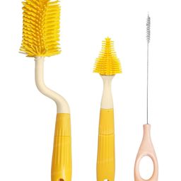 FunBlast Silicone Baby Bottle Cleaning Brush Set 3 Pieces - Yellow-30
