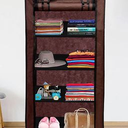 Urban Choice 4-Shelves Durable Metal Frame Modular Shoe Rack with 10-Inch Gapping in each Shelf & 100 GSM Fabric in Brown-picture-23