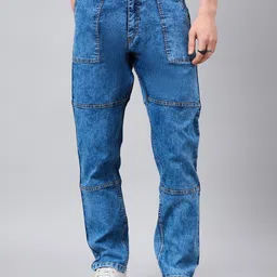 STUDIO NEXX Men Relaxed Fit Mildly Distressed Light Fade Stretchable Jeans-picture-16