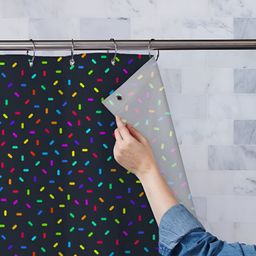 ArtzFolio Black & Green Printed Waterproof Shower Curtain-15