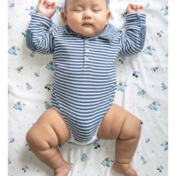 The White Cradle Flat Bed Sheet for Baby Cot & Mattress Koala Print - Blue image 3
