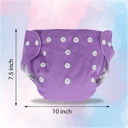 Chinmay Kids Plain Diapers With White Inserts  Size Adjustable Baby Cloth Button Diaper - Washable/Reusable Nappies for Infants & Toddlers, 8 X 8 inch, White Insert image 3