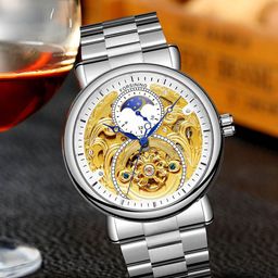 FORSINING Men Round Dial & Stainless Steel Straps Analogue Watch FSG8177M4S2-image-96