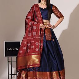 Fabcartz Semi-Stitched Lehenga & Unstitched Blouse With Dupatta-picture-26