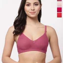 College Girl Women Pack of 4 Full Coverage Seamless Non Padded T Shirt Bra-image-81