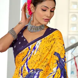 LeeliPeeri Designer Block Print Saree image 3