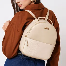 Lavie Beetle Women Cream-colored Stylish Backpack-43