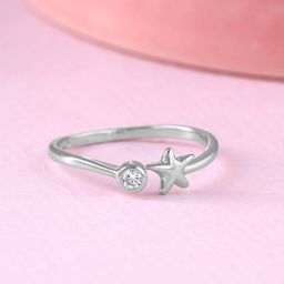 GIVA 925 Sterling Silver Rhodium-Plated Stones-Studded Finger Ring-image-62