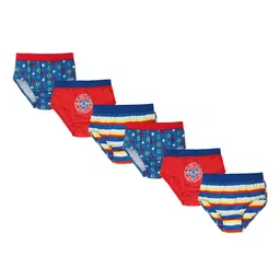 Red Rose Boys Pack of 6 Red & Blue Printed Briefs JR-511PO6-picture-46