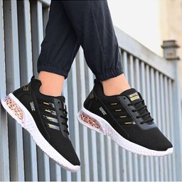 BIRDE Men Black Printed Sneakers-image-7