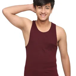 FRENCHIE Boys Pure Cotton Innerwear Vests- FR-BI-VS-U1903-1X5-Wine-XS-image-18