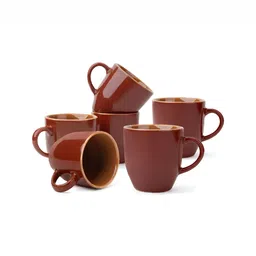 SHAY Burgundy Solid Ceramic Glossy Mugs Set of Cups and Mugs-image-95