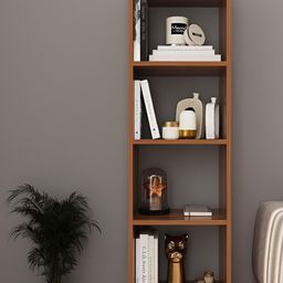 homeeasy Brown 4-Tier Wooden BookShelf-picture-1