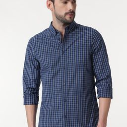 Marks & Spencer Men Button-Down Collar Checked Cotton Casual Shirt-image-45