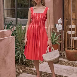 HOUSE OF FETT Candy Stripes Shoulder Straps Fit & Flare Dress-image-51