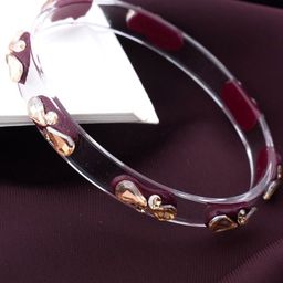 ZULKA Set Of 4 Crystal Studded Glass Bangles image 2