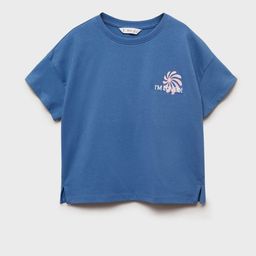 Mango Kids Girls Printed Pure Cotton T-shirt-image-86