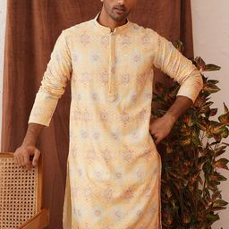 Jompers Men Geometric Embroidered Sequinned Kurta-15