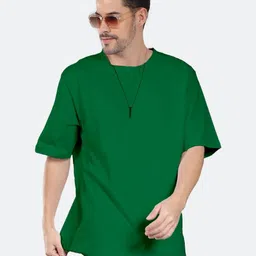 Mad Over Print Men Drop-Shoulder Sleeves Raw Edge T-shirt-image-8