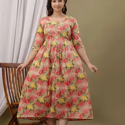 BAESD Floral Print Maternity Maxi Dress-image-35