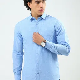Monte Carlo Spread Collar Cotton Formal Shirt-image-86