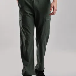 NEVER NEUD Men Relaxed Cargos Trousers-image-85