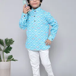 BAATCHEET Boys Printed Regular Pure Cotton Kurta with Pyjamas-55