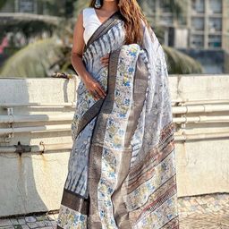 all about you Floral Zari Chanderi Saree-image-70