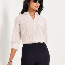 Annabelle by Pantaloons Striped Shirt Collar Top-image-63