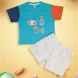 MeeMee Boys Printed T-shirt with Shorts-14