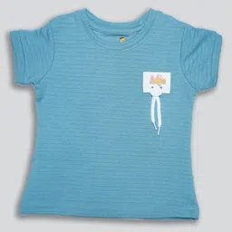 kidoz Girls Self Design Round Neck Cotton T-shirt-image-85