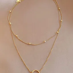 MYKI Stainless Steel Gold-Plated Statement Necklace-7