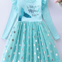 INCLUD Girls Graphic Printed Round Neck Fit & Flare Dress-image-36