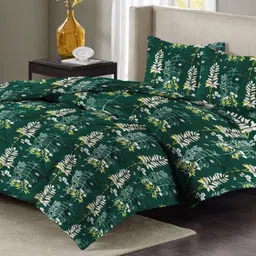 San Marino Green Floral Cotton 4 Piece Double King Superfine Bedding Set-image-37