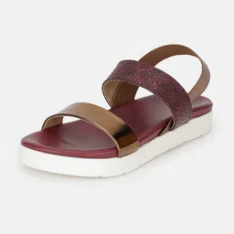 Marc Loire Textured Flatform Heels With Backstrap image 2
