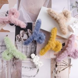 DN ENTERPRISES Women Set of 3 Fur Claw Clip-18