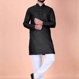 AWM Men Cotton Solid Straight Kurta-image-105