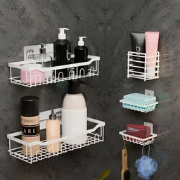 Aura White Set of 5 Regular Multi-Utility Organisers-6