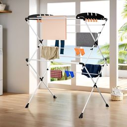 Myntra Elegant Homes Black & White 2 Layer Foldable Cloth Stand-22