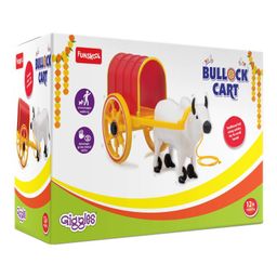 Giggles Pull Along Bullock Cart Toy - White Red-10